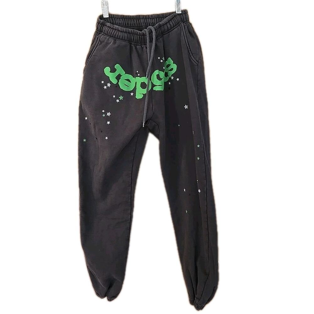 Sp5der Sweatpants OG Grey Stars Men's Size M Authentic Young Thug Spider Pants
